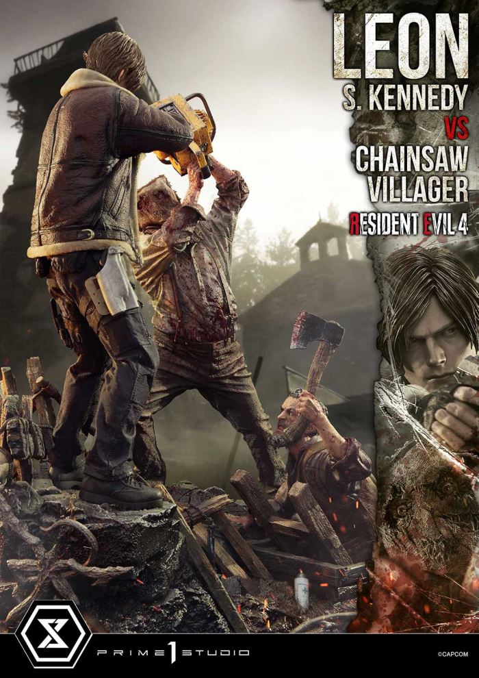Resident Evil 4 Leon S. Kennedy versus Chainsaw Villager