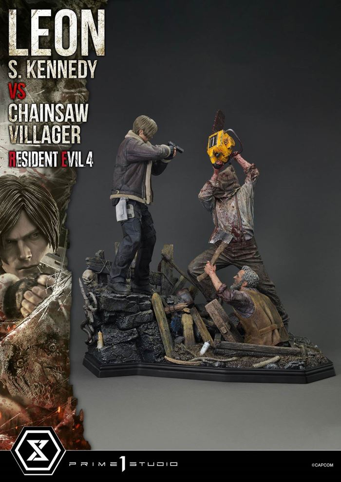 Resident Evil 4 Leon S. Kennedy versus Chainsaw Villager