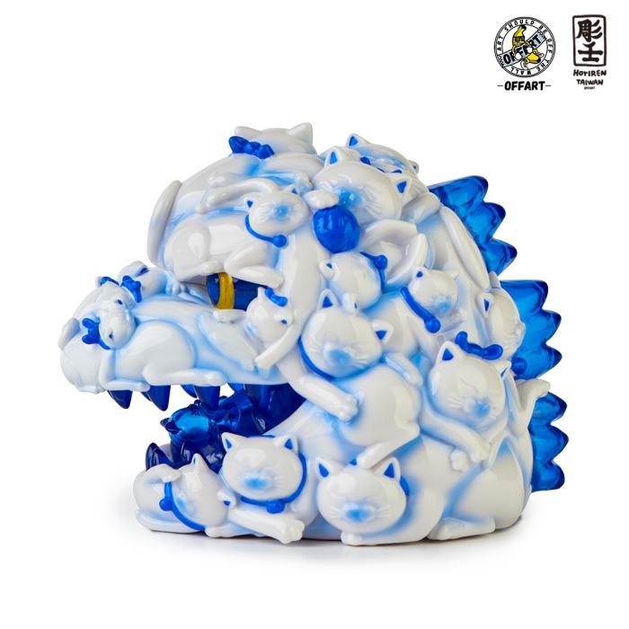 Hundred Cats Red Lotus Mini Fortune Head Carving