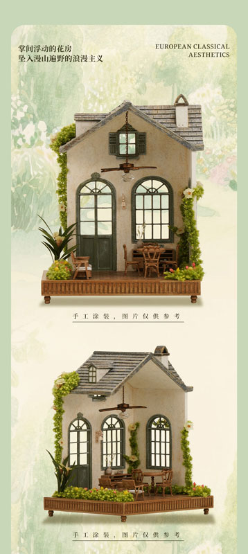 Flower House in Southern France 1/64 Scale Doll House