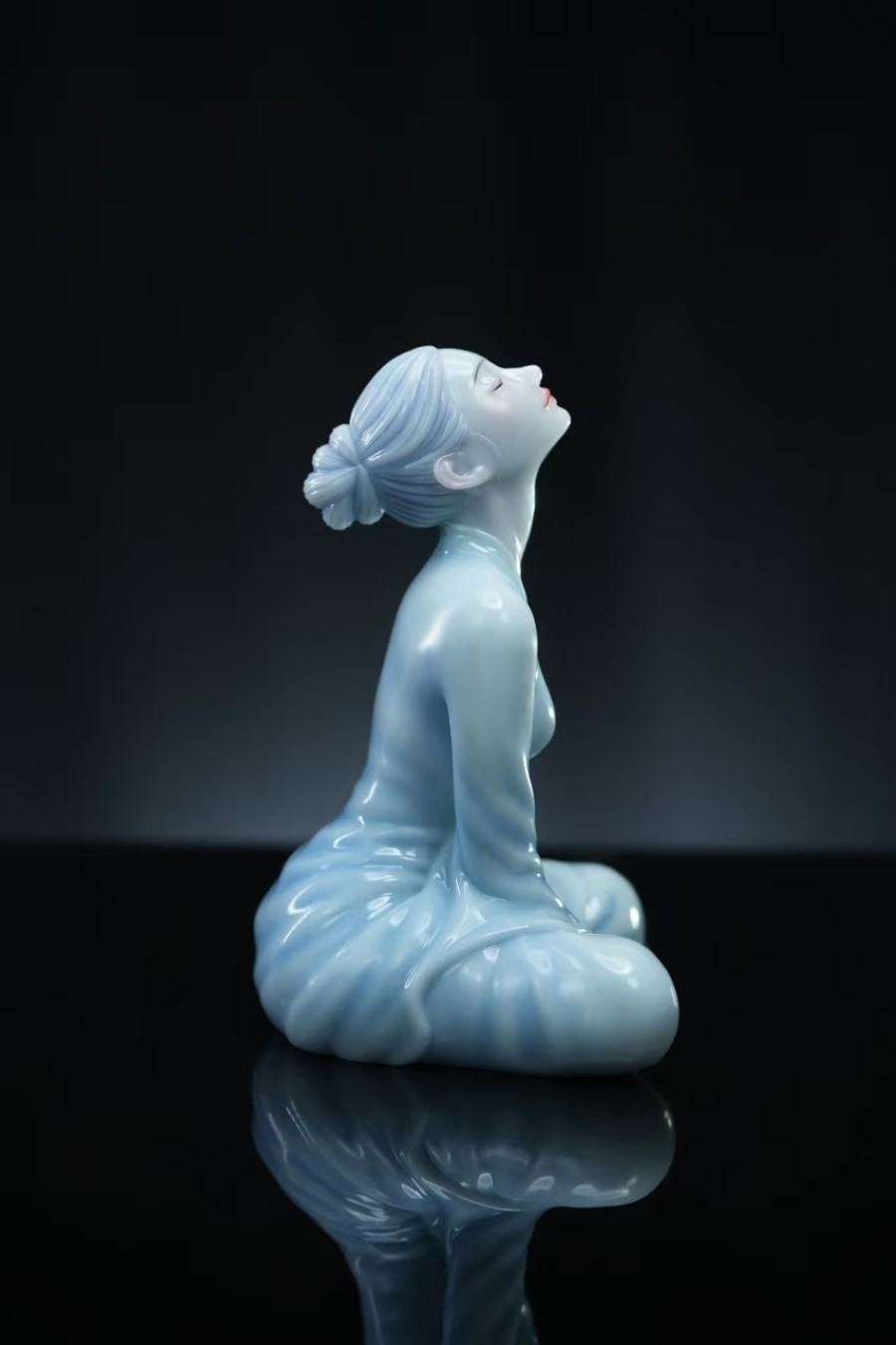 Ningsi Chinese Style Colored Porcelain Figure
