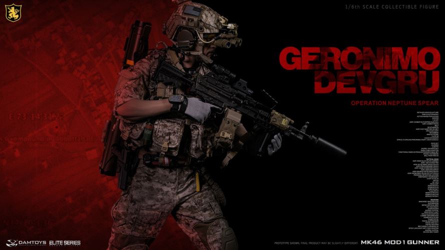 Navy Special Warfare Development Group - Operation Poseidon Spear Geronimo MK46 MOD1 Machine Gunner 1/6