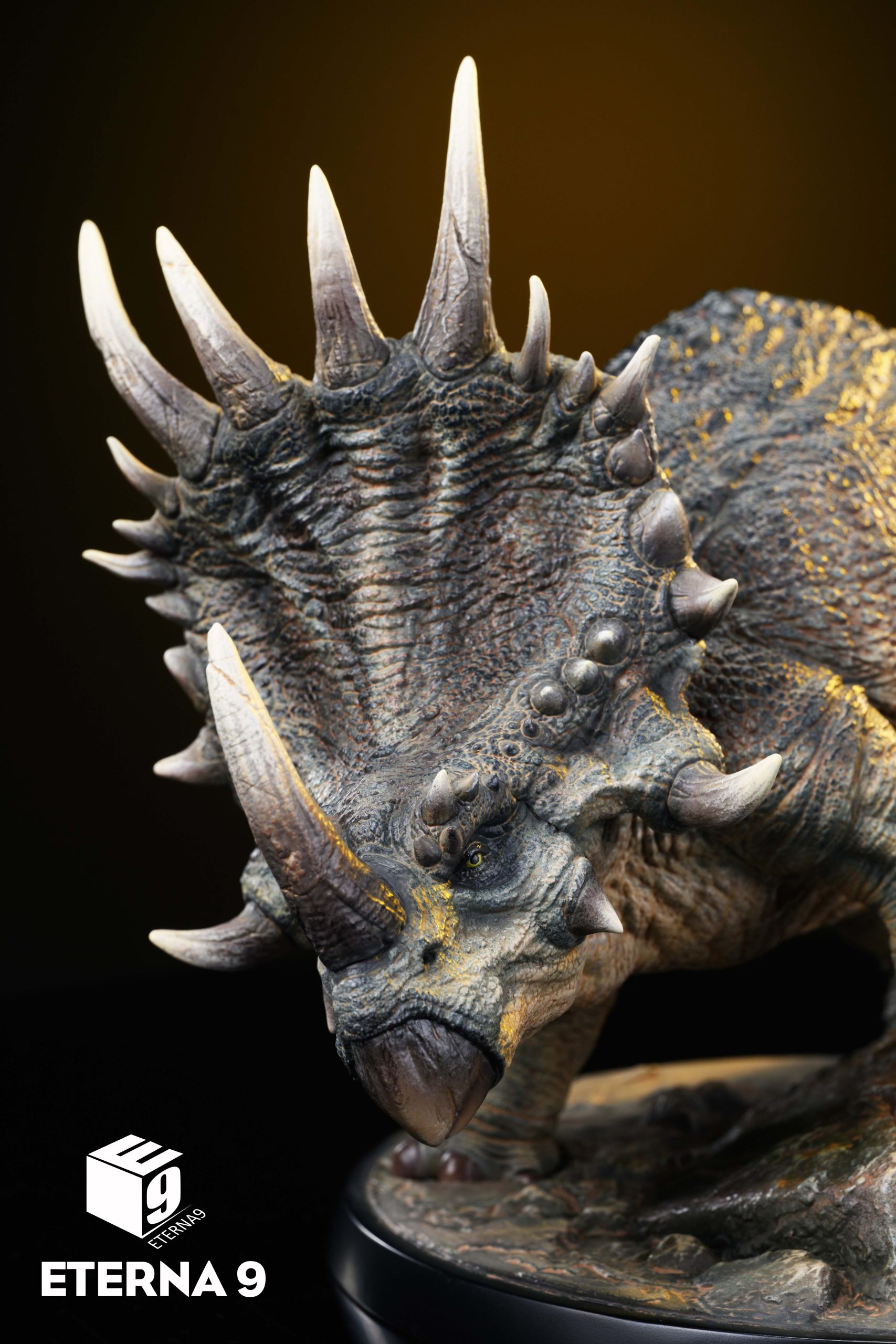 Original Dinosaur Series Triceratops Scene Collectible Model