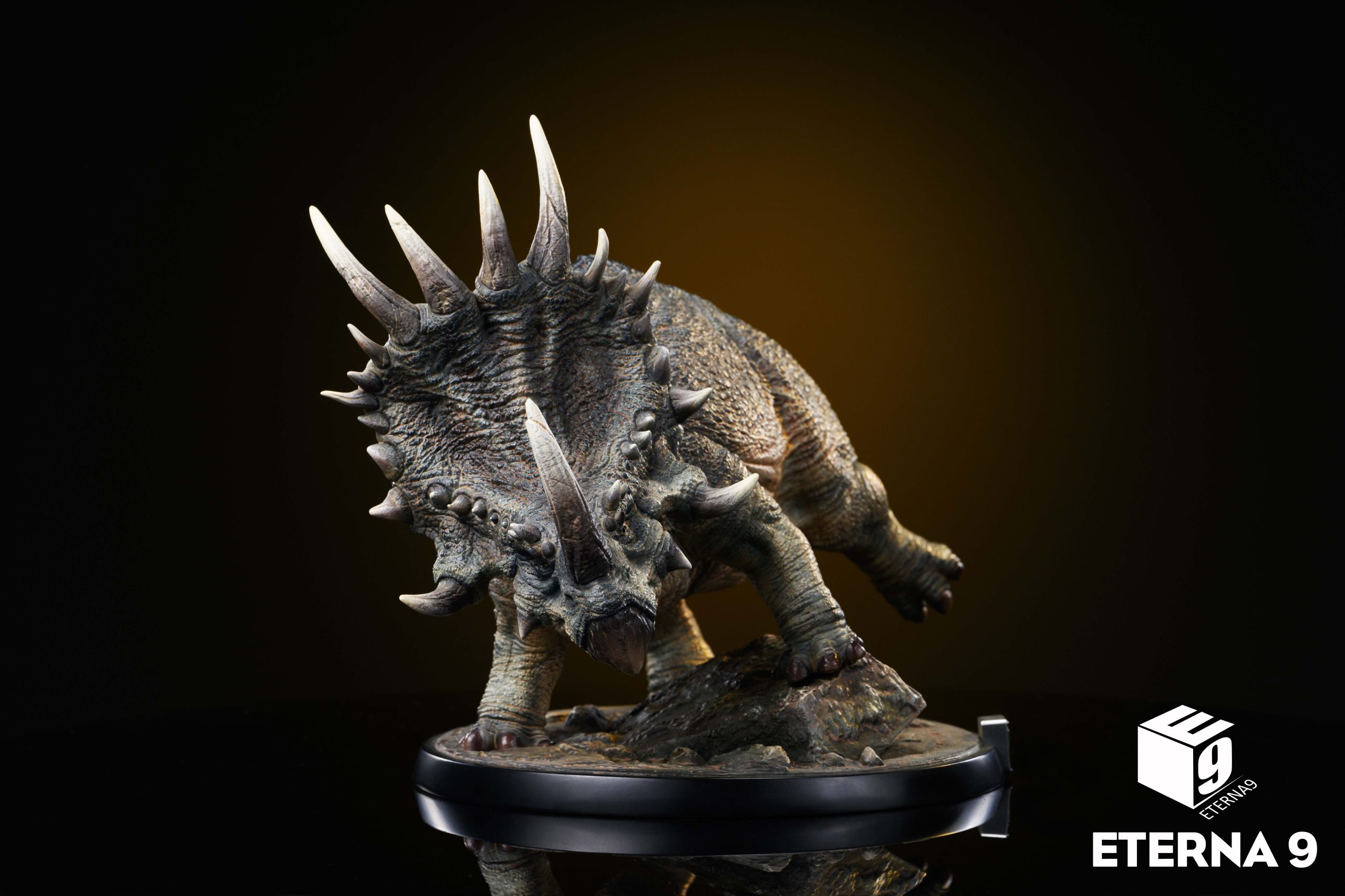 Original Dinosaur Series Triceratops Scene Collectible Model