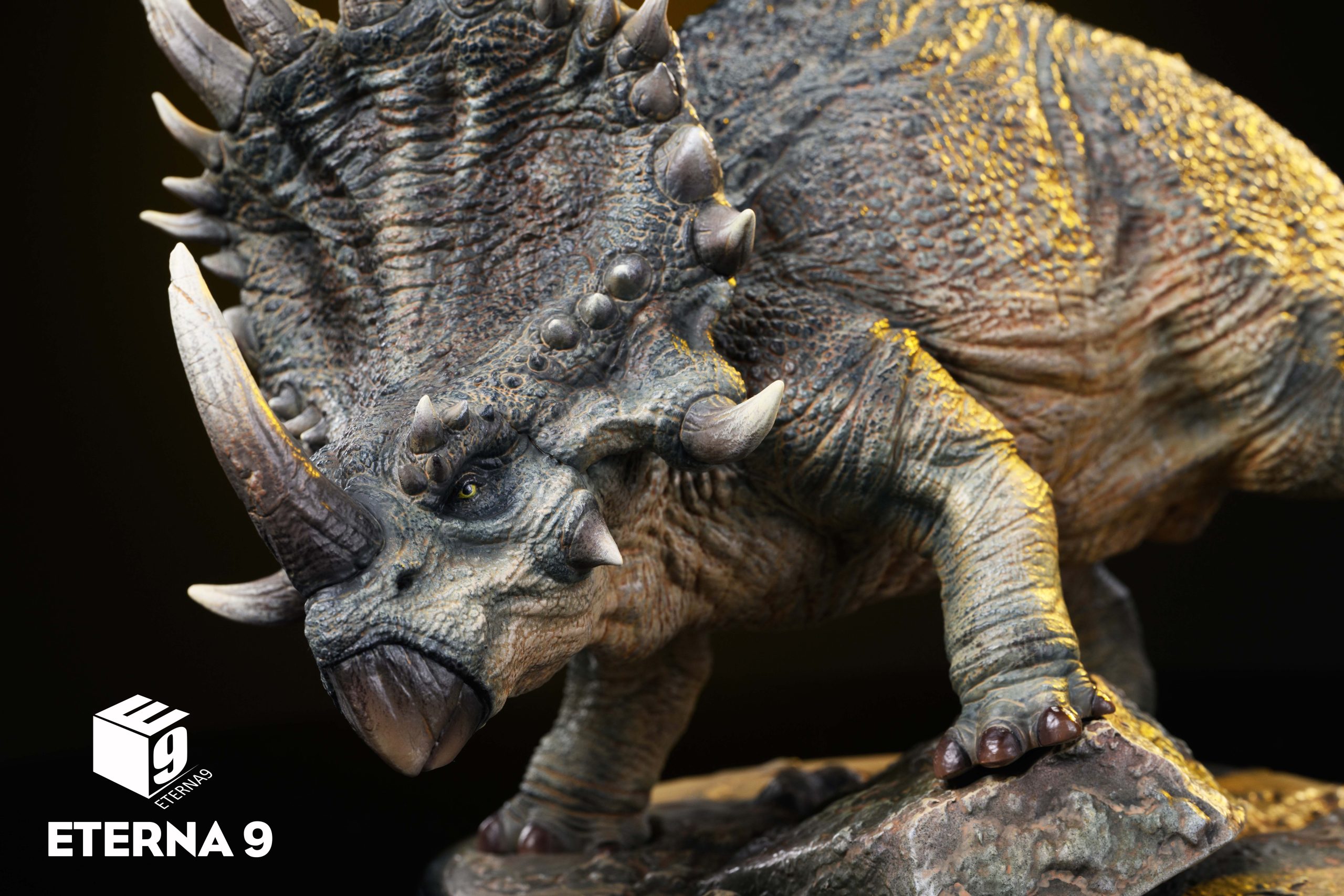 Original Dinosaur Series Triceratops Scene Collectible Model