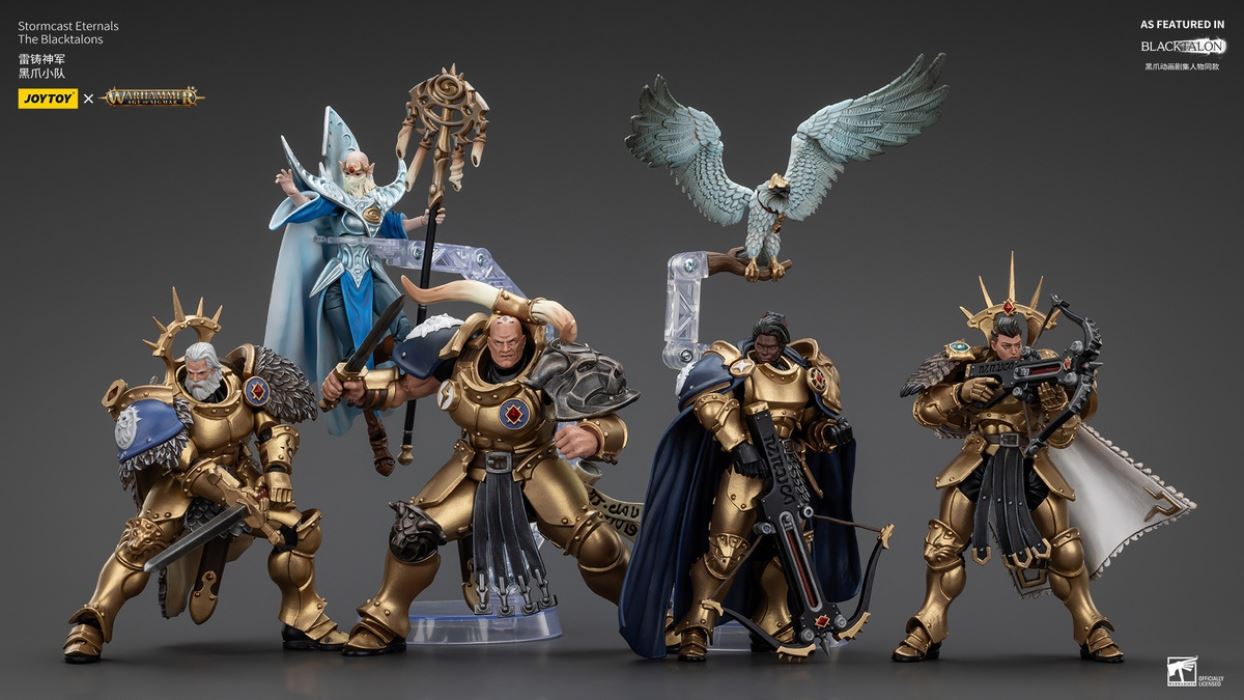 Stormcast Eternals - Black Claw Squad - Silver Wolf/Bull Hammer/Daughter of the Abyss/Black Claw/Gold Blade 1/18
