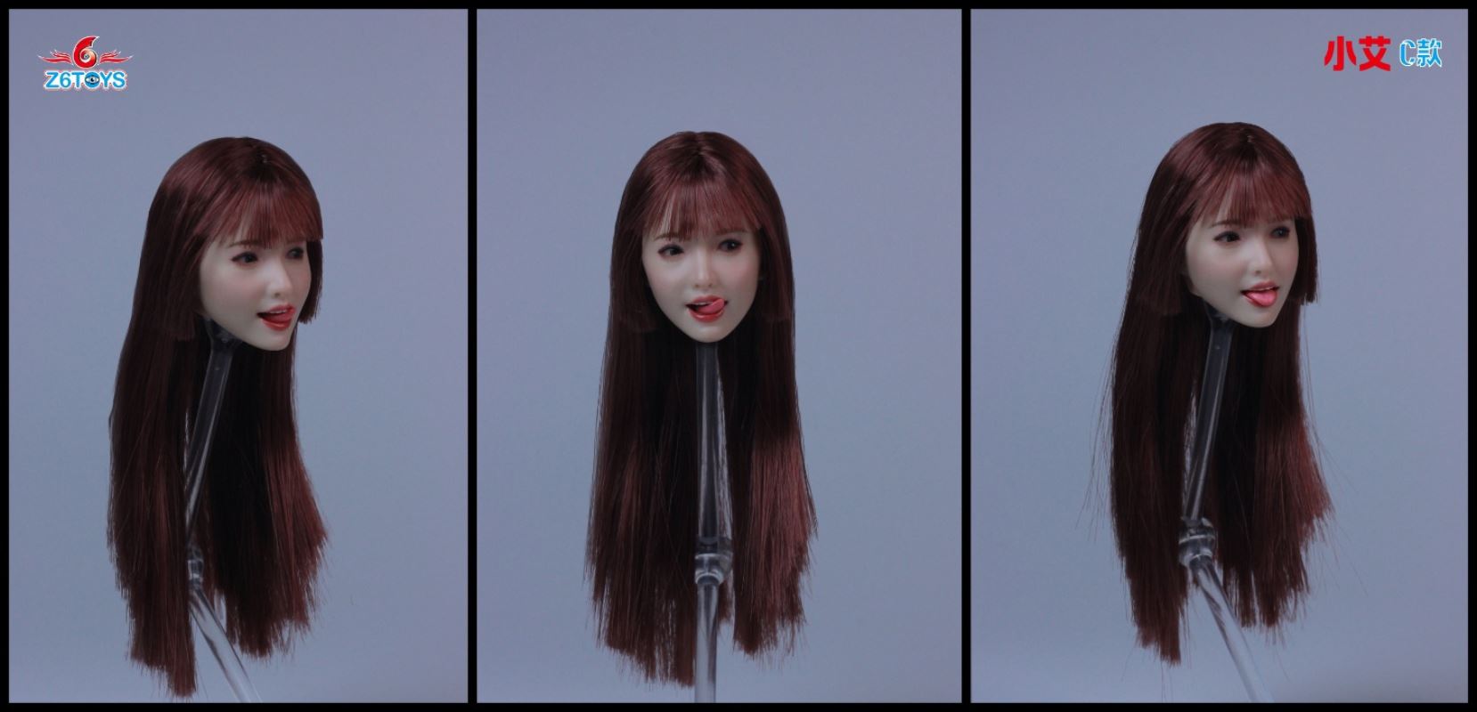 Asian female head sculpture 1/6