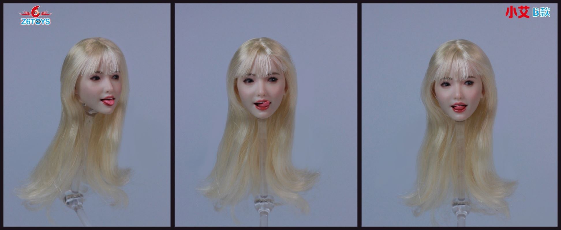 Asian female head sculpture 1/6