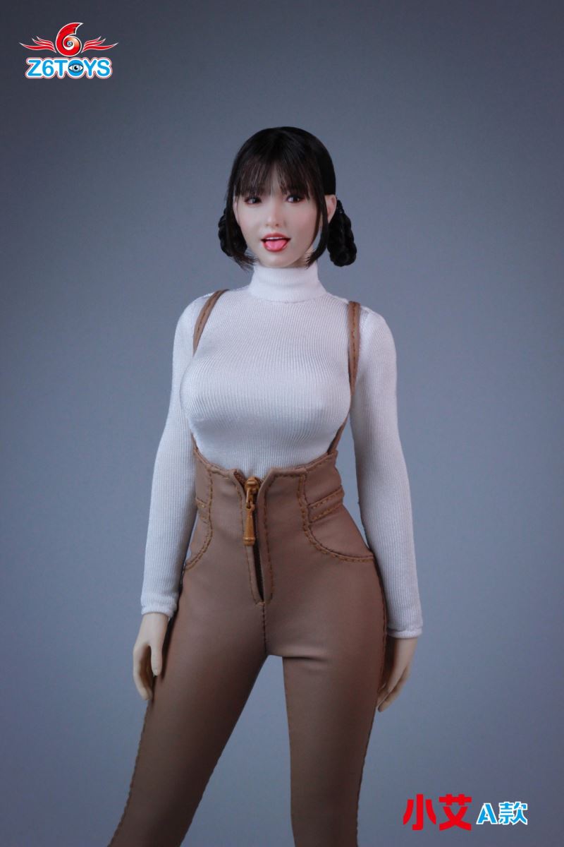 Asian female head sculpture 1/6