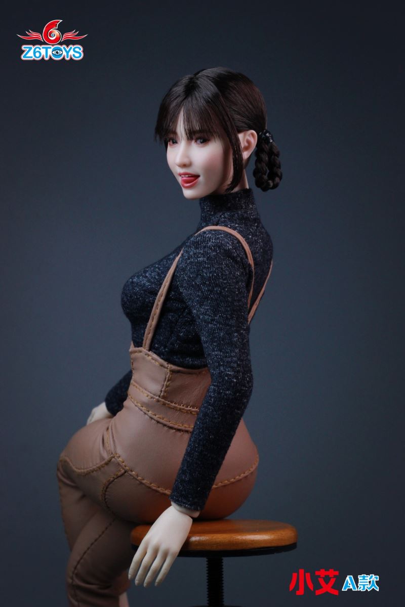 Asian female head sculpture 1/6