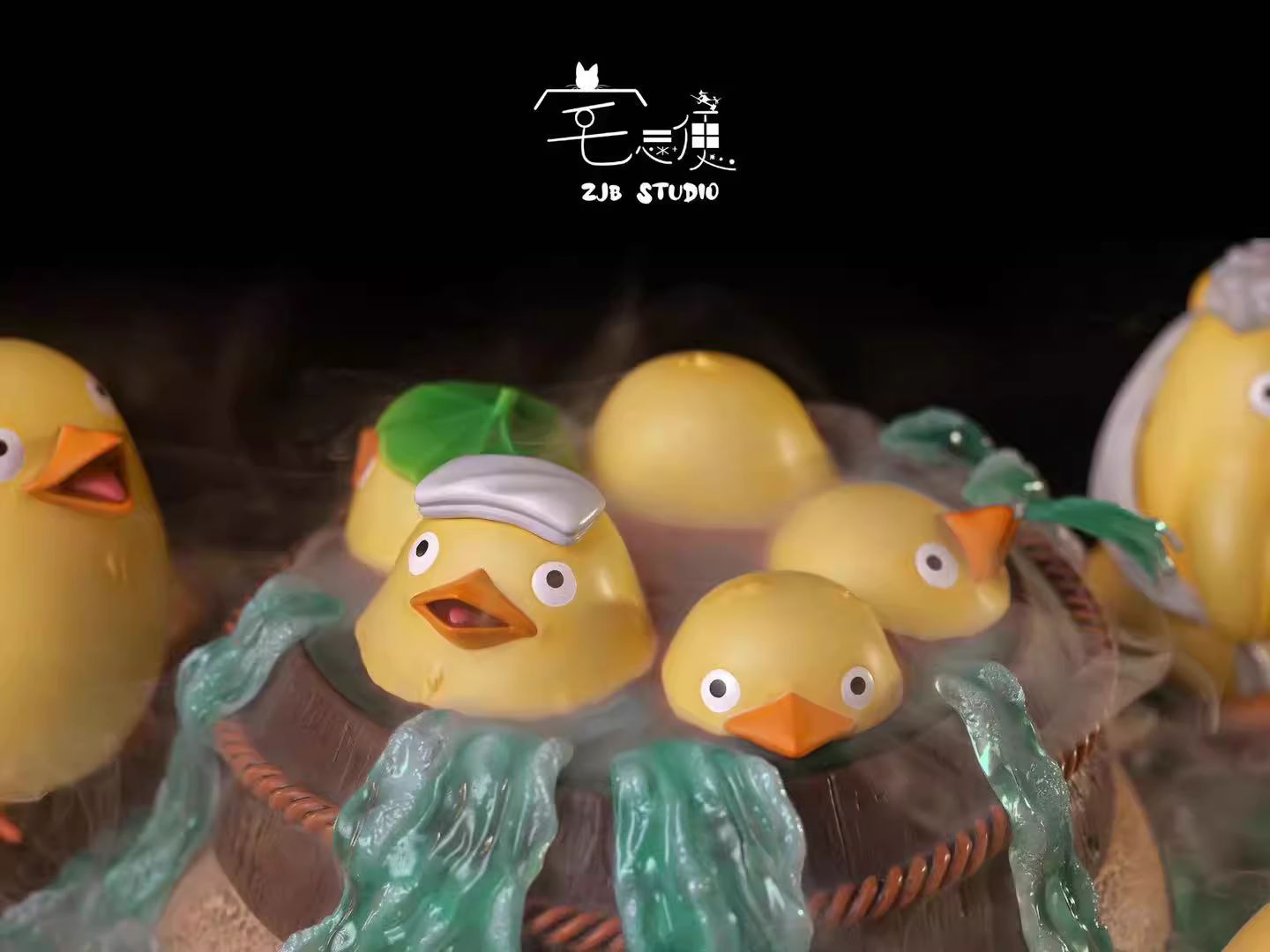Little Yellow Duck Bathing
