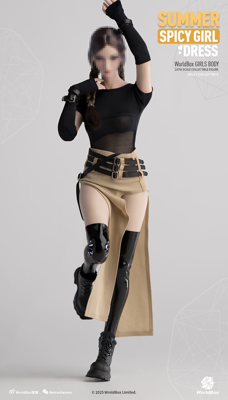 Original 1/6 Spring and Summer Mesh Slit Low Waist Skirt