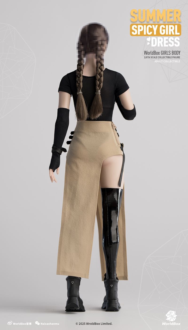 Original 1/6 Spring and Summer Mesh Slit Low Waist Skirt