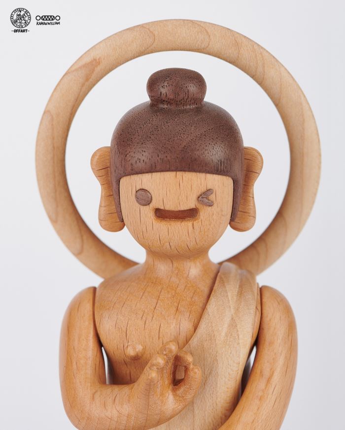 OK Buddha All Things Are OK Wood Statue