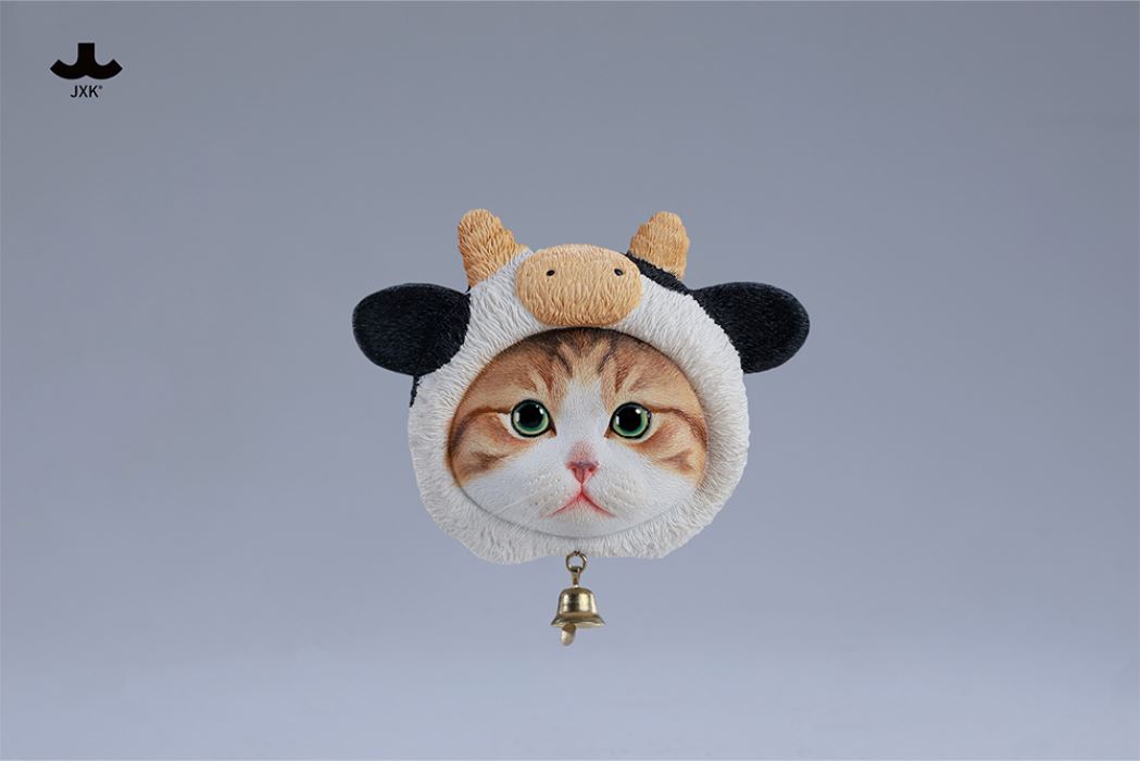 Cute Cat in Milk Cow Hat Magnet