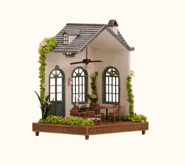 Flower House in Southern France 1/64 Scale Doll House