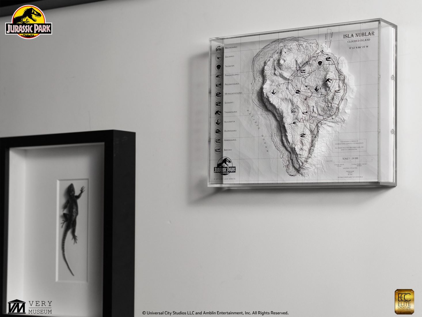 Jurassic Park Isla Nublar 3D Map Display 