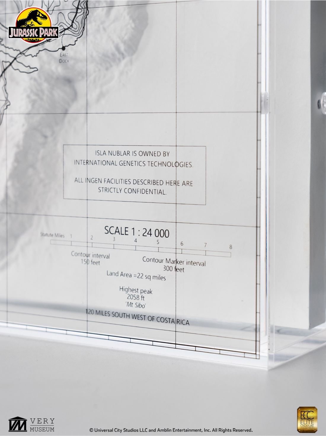 Jurassic Park Isla Nublar 3D Map Display 