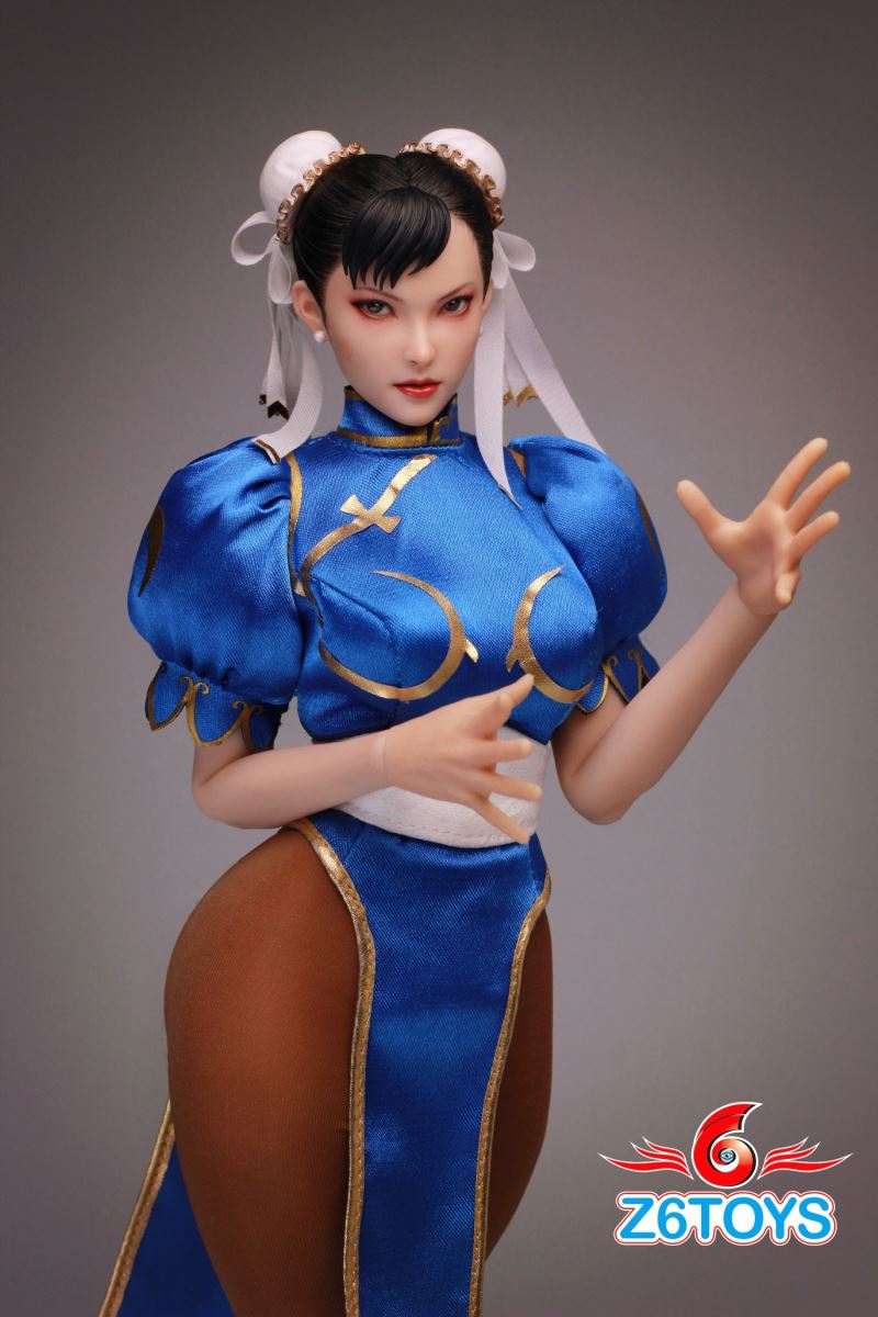 Asian beauty head sculpt with movable eyes - Chun-Li [ZC020] 1/6