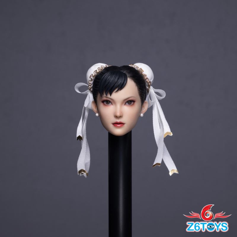 Asian beauty head sculpt with movable eyes - Chun-Li [ZC020] 1/6
