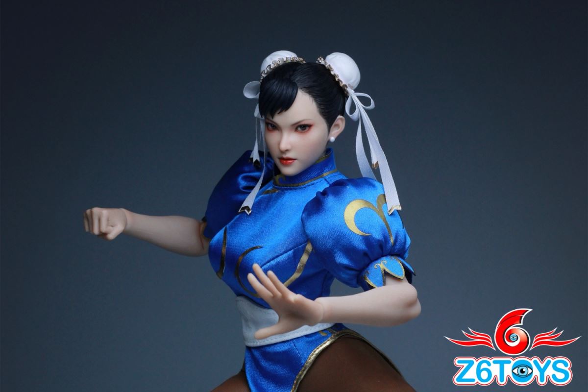 Asian beauty head sculpt with movable eyes - Chun-Li [ZC020] 1/6
