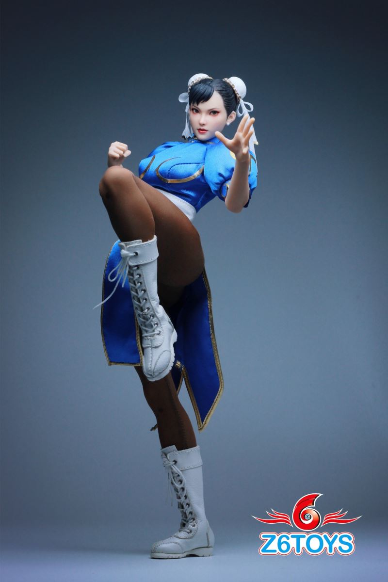 Asian beauty head sculpt with movable eyes - Chun-Li [ZC020] 1/6