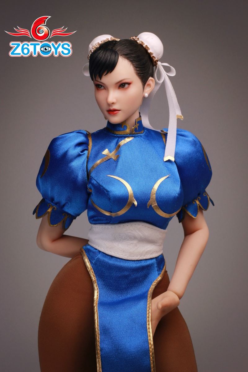 Asian beauty head sculpt with movable eyes - Chun-Li [ZC020] 1/6
