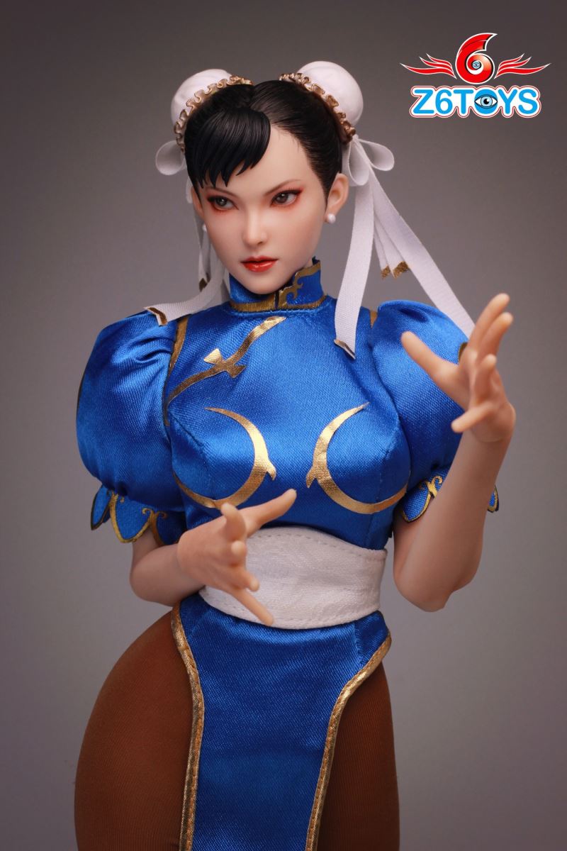 Asian beauty head sculpt with movable eyes - Chun-Li [ZC020] 1/6