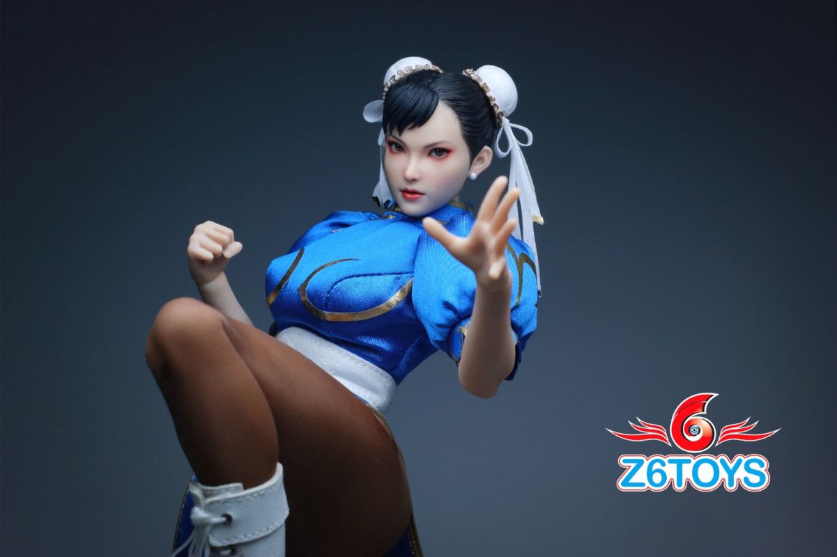 Asian beauty head sculpt with movable eyes - Chun-Li [ZC020] 1/6