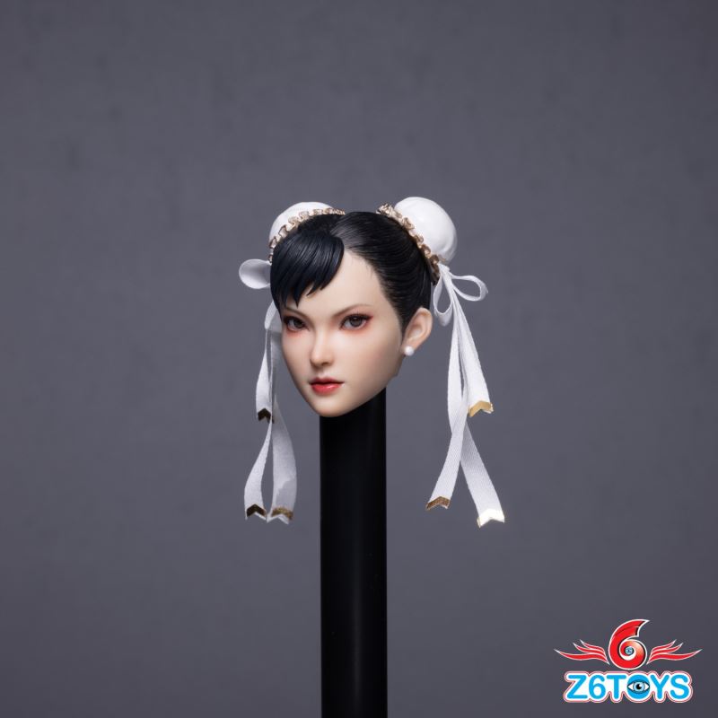 Asian beauty head sculpt with movable eyes - Chun-Li [ZC020] 1/6