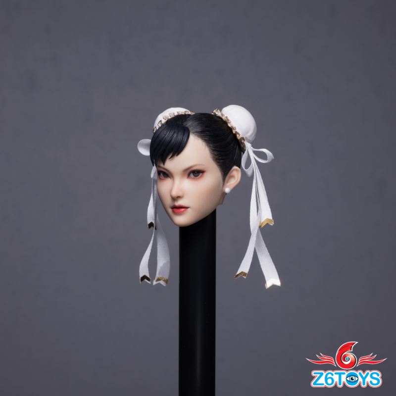 Asian beauty head sculpt with movable eyes - Chun-Li [ZC020] 1/6