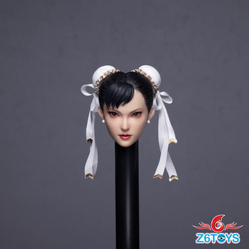 Asian beauty head sculpt with movable eyes - Chun-Li [ZC020] 1/6