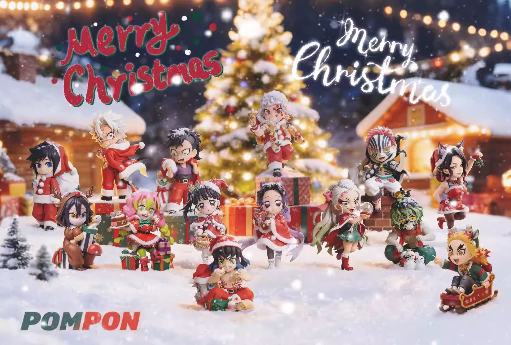 Christmas Tomioka Giyuu, Uzui Tengen, Rengoku Kyoujurou and Hashibira Inosuke