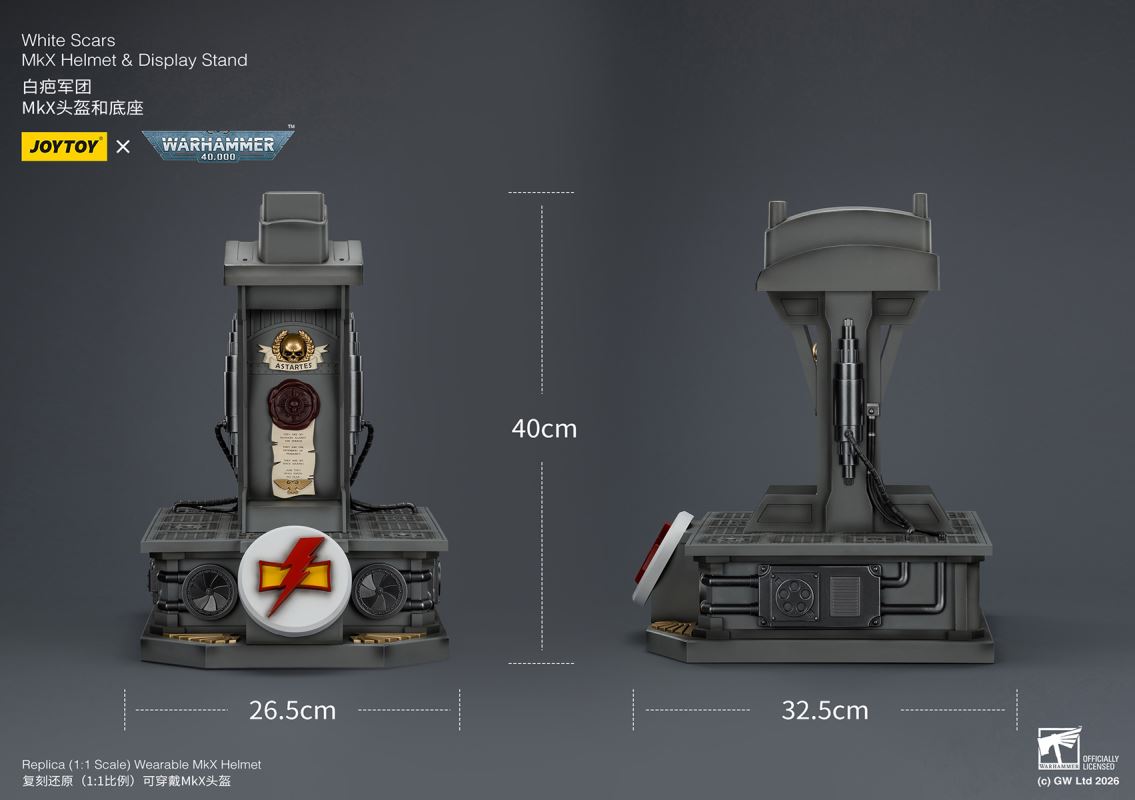 White Scars MkX Helmet & Display Stand