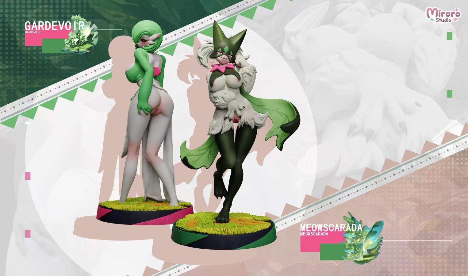 Meowscarada & Gardevoir 1/6