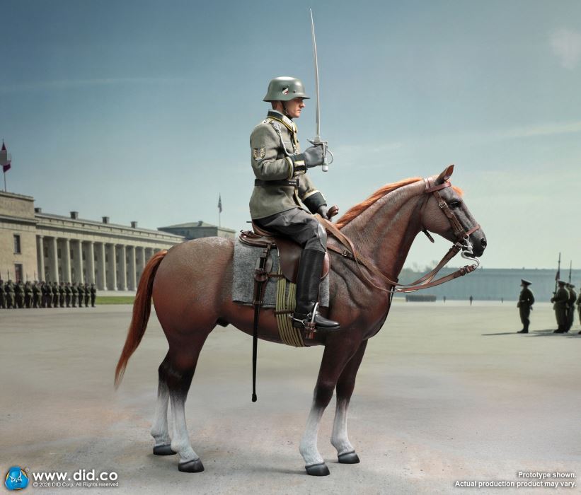 Brown WWII German Military Horse 1/6