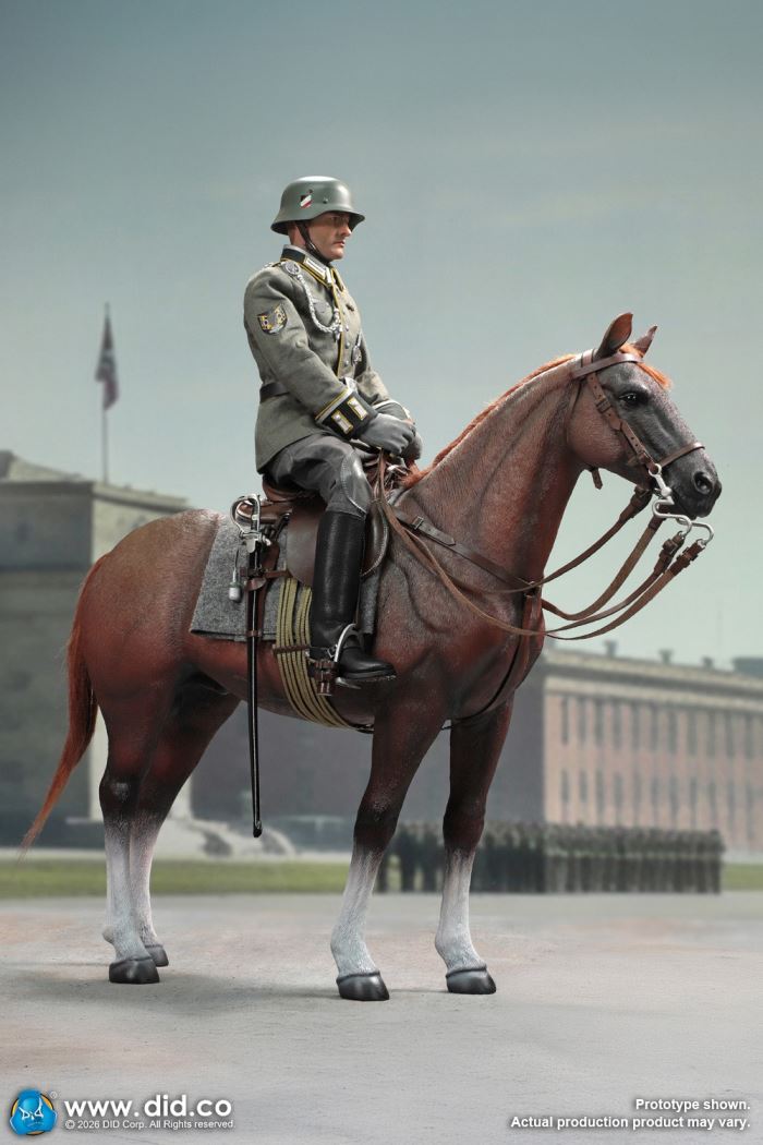 Brown WWII German Military Horse 1/6