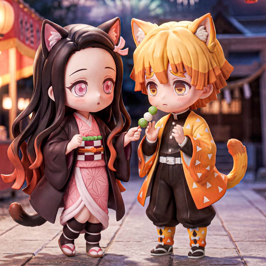Agatsuma Zenitsu & Kamado Nezuko - Demon Slayer