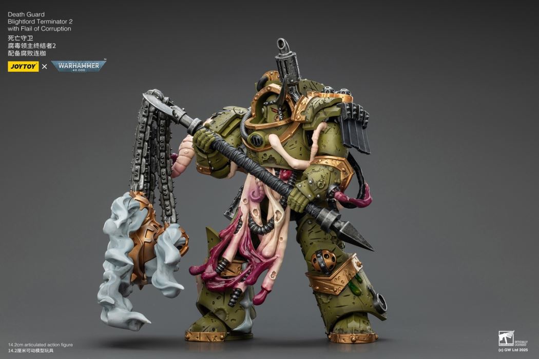 Warhammer - Deathguard Corruption Lord Terminator & Plague Warrior Standard Bearer 1/18