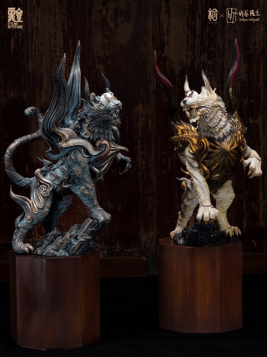 Four Gods Seals - White Tiger Black Gold Paint Version