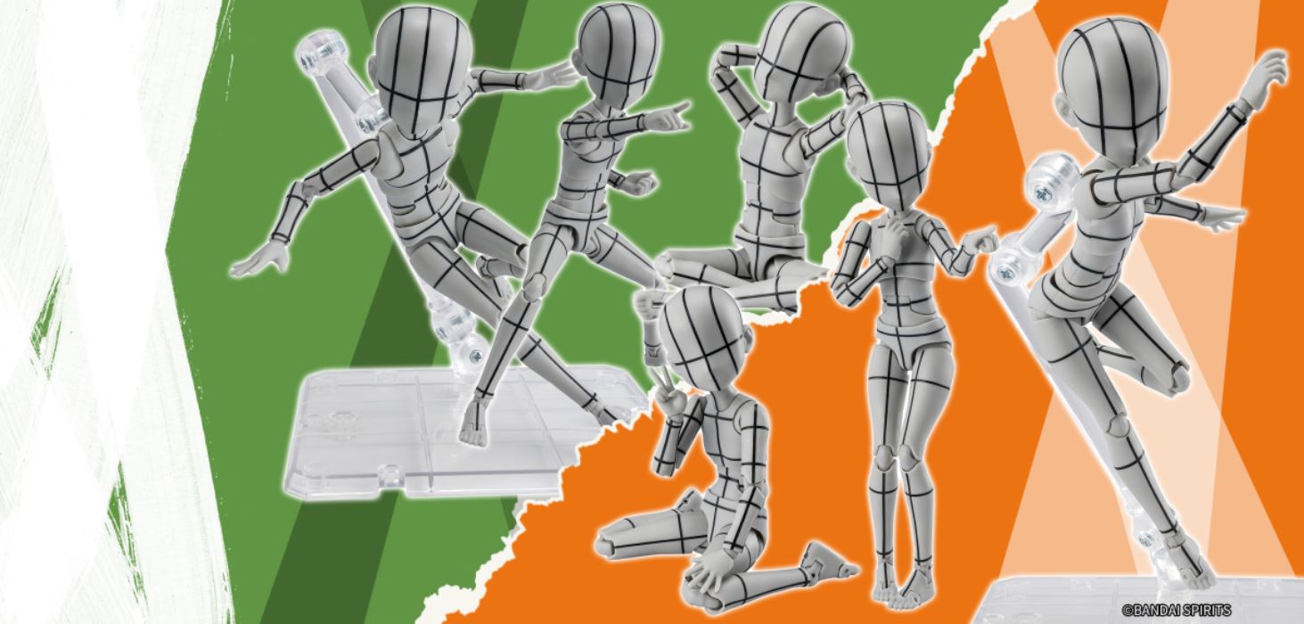 SHFiguarts Body-kun & Body-chan -Ken Sugimori- Edition-Wireframe- (Gray Color Ver.)