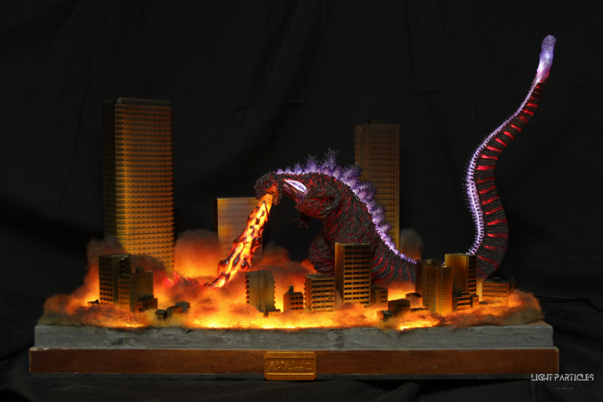 Godzilla City Fire Scene Creation