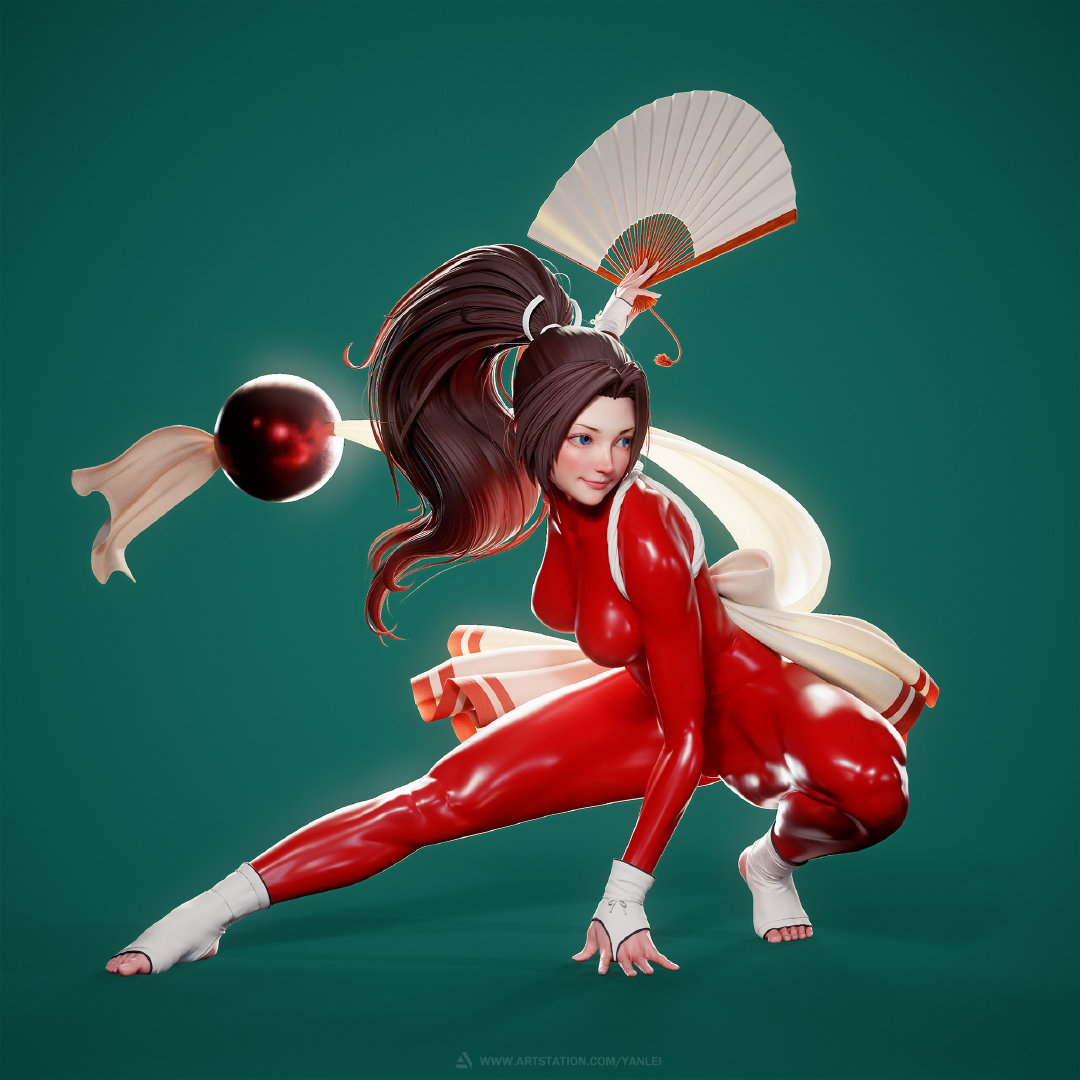 ต้นแบบซีจีงานปั้นงาม ๆ ของ Mai Shiranui จากภาพวาดของ Kyoung Hwan Kim