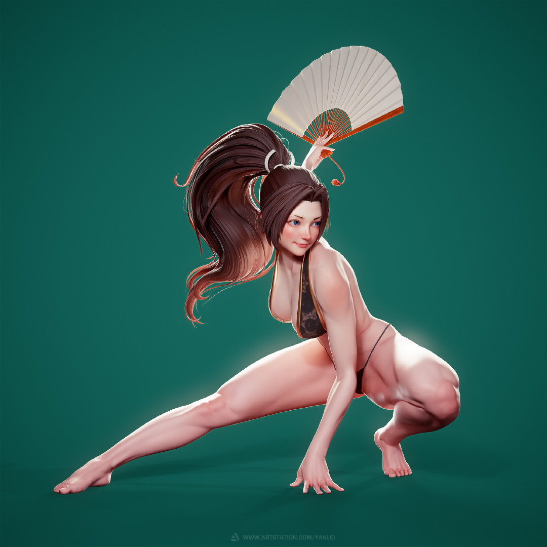 ต้นแบบซีจีงานปั้นงาม ๆ ของ Mai Shiranui จากภาพวาดของ Kyoung Hwan Kim