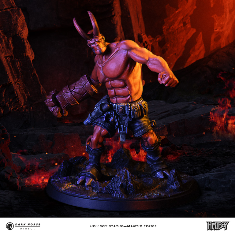 งานปั้น statue แรกของ Hellboy ที่ได้ต้นแบบจากบอร์ดเกม Mantic Games miniature