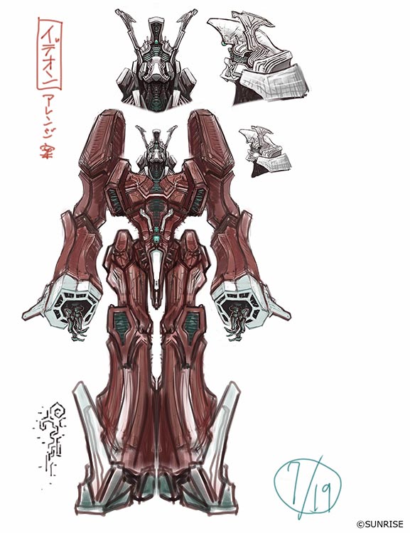 คอนเซ็ปต์การออกแบบใหม่ของหุ่น Space Runaway Ideon โดย Takeya Takayuki