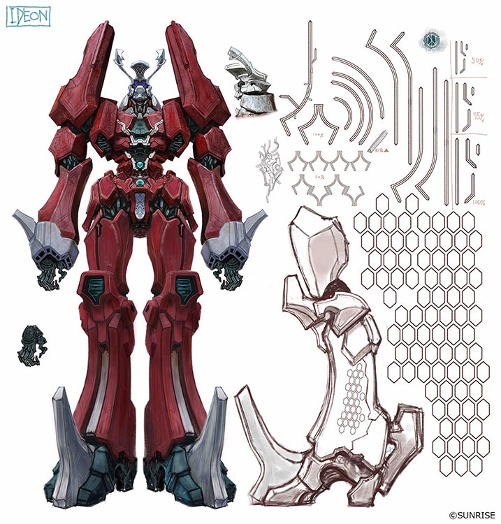 คอนเซ็ปต์การออกแบบใหม่ของหุ่น Space Runaway Ideon โดย Takeya Takayuki