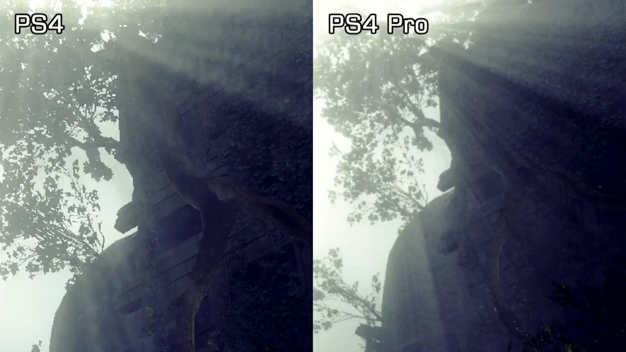 ภาพเปรียบเทียบของ PS4 Pro ของเกมส์ NieR: Automata