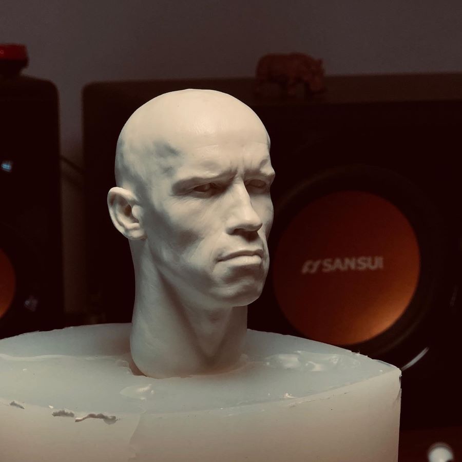 เหมือนอยู่นะ กับงานปั้นหัวขนาด 1/4 Terminator Arnold ของ NECA