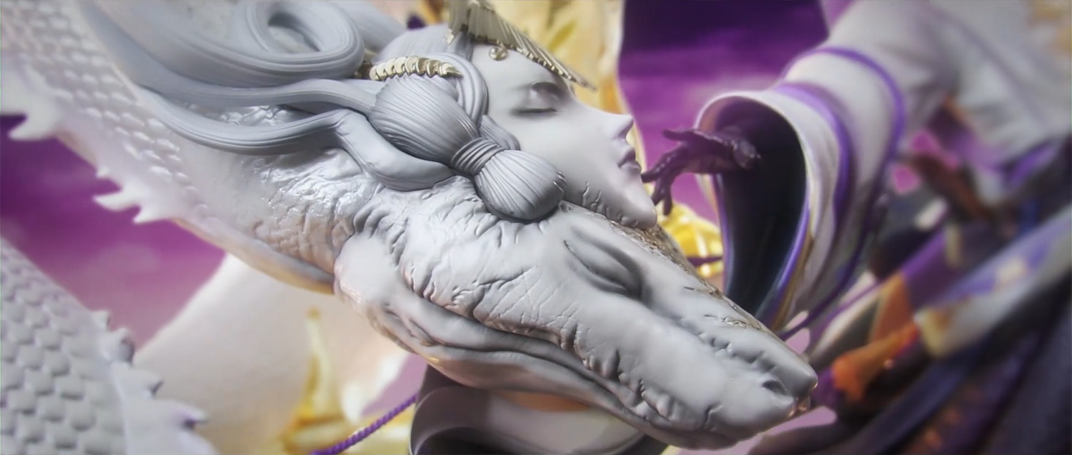 พรีวิวงานปั้นสวย ๆ Onmyoji God Fallen Eight Tonami Orochi Statue